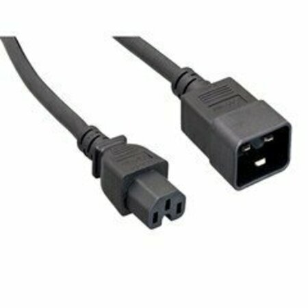 SWE-TECH 3C Power Extension Cord, Black, C20 to C15, 14AWG/3C, 15 Amp, 1 foot FWT10W2-47101